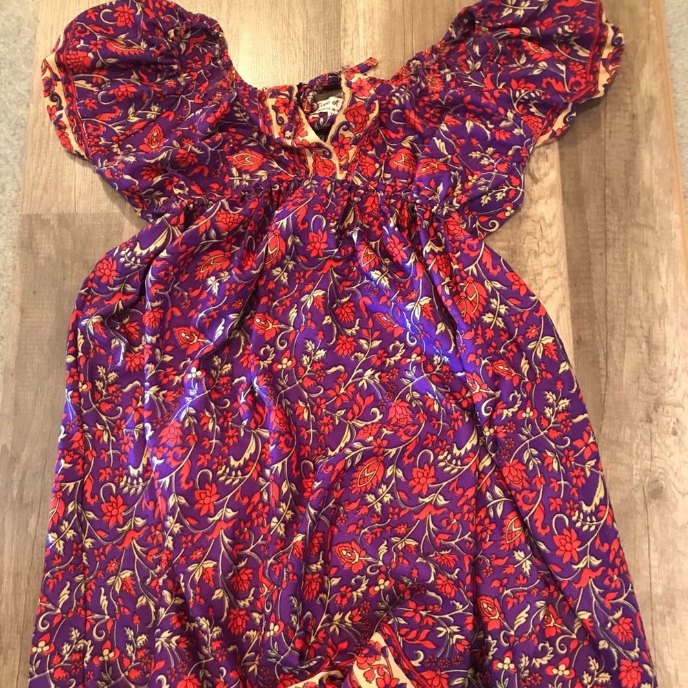 Tree of Life purple dress triangle cut out detail